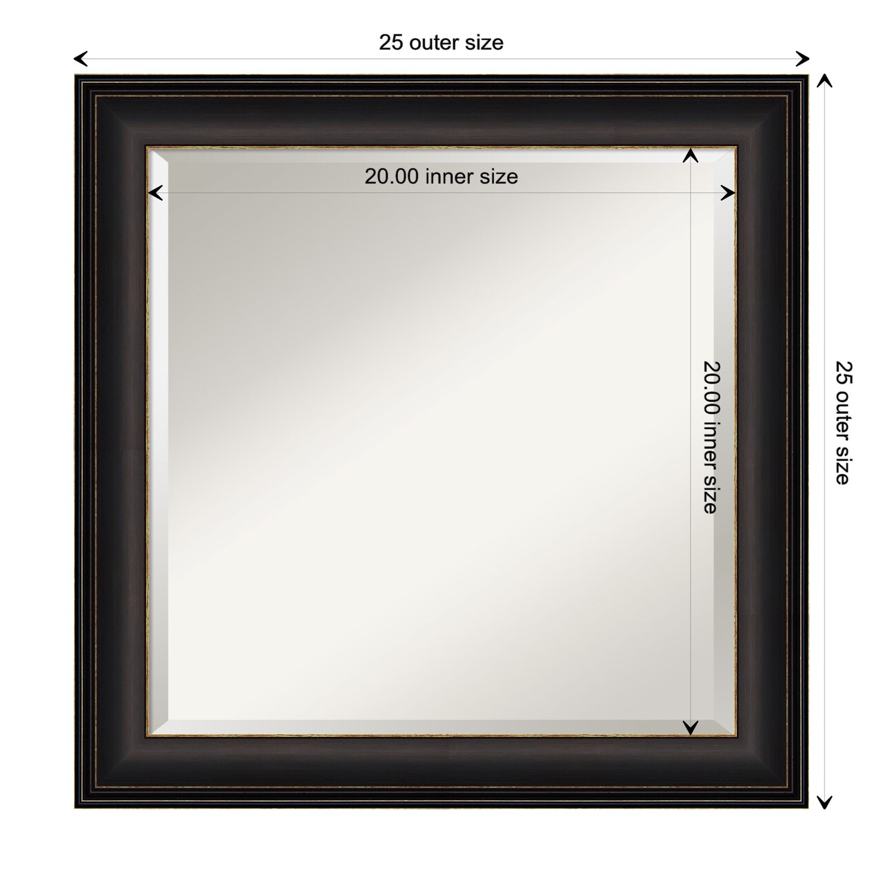 Beveled Bathroom Wall Mirror, Trio Oil Rubbed Bronze Frame